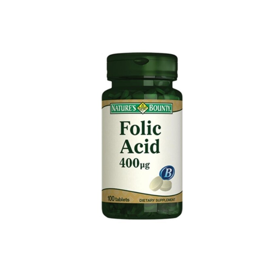 Nature's Bounty Folic Acid 400 mcg 100 Tablet - 1