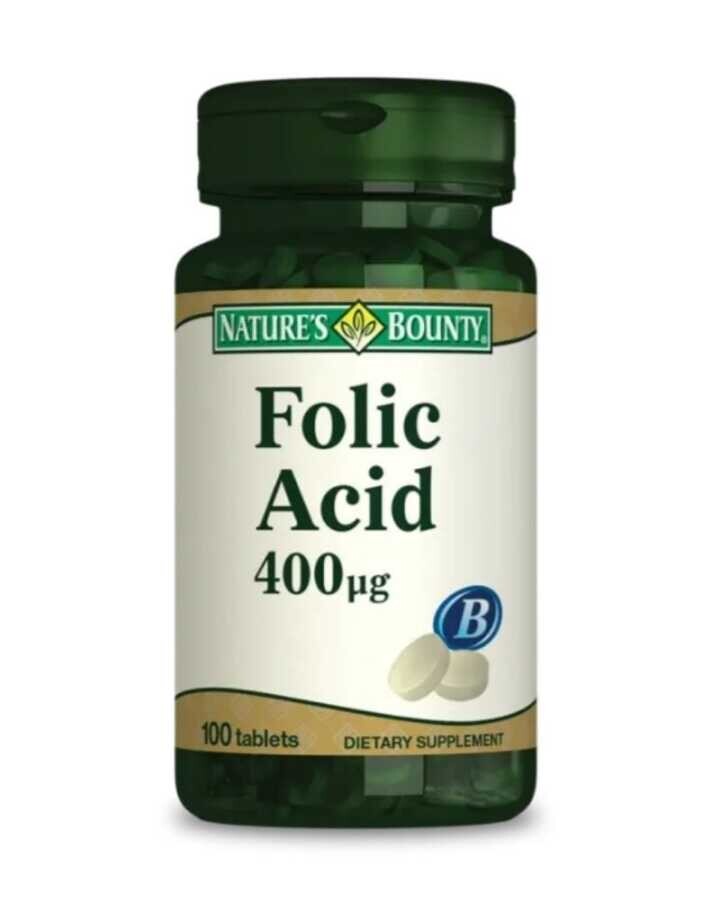 Nature's Bounty Folic Acid 400 mcg 100 Tablet - 1