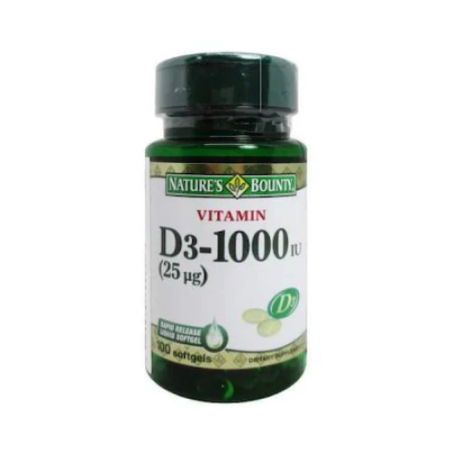 Nature's Bounty Vitamin D3 1000 iu 100 Softjel - Nature's Bounty