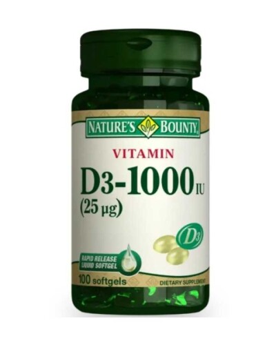 Nature's Bounty Vitamin D3 1000 iu 100 Softjel - 1