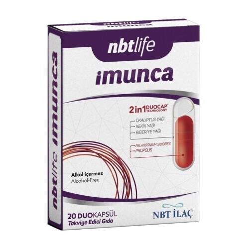 Nbt Life İmunca Takviye Edici Gıda 20 Kapsül - Nbt İlaç