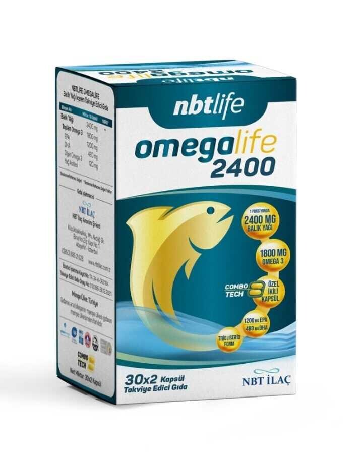 Nbt Life Omegalife 2400 Takviye Edici Gıda 30X2 Kapsül - 1