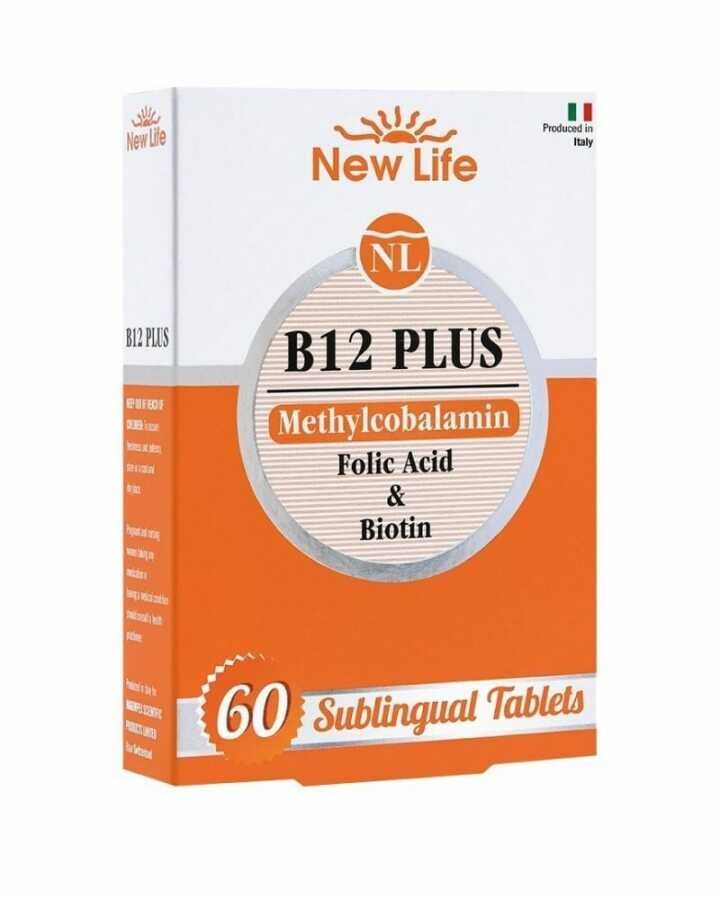New Life B12 Plus Folik Asit ve Biotin İçeren Takviye Edici 60 Tablet - 1