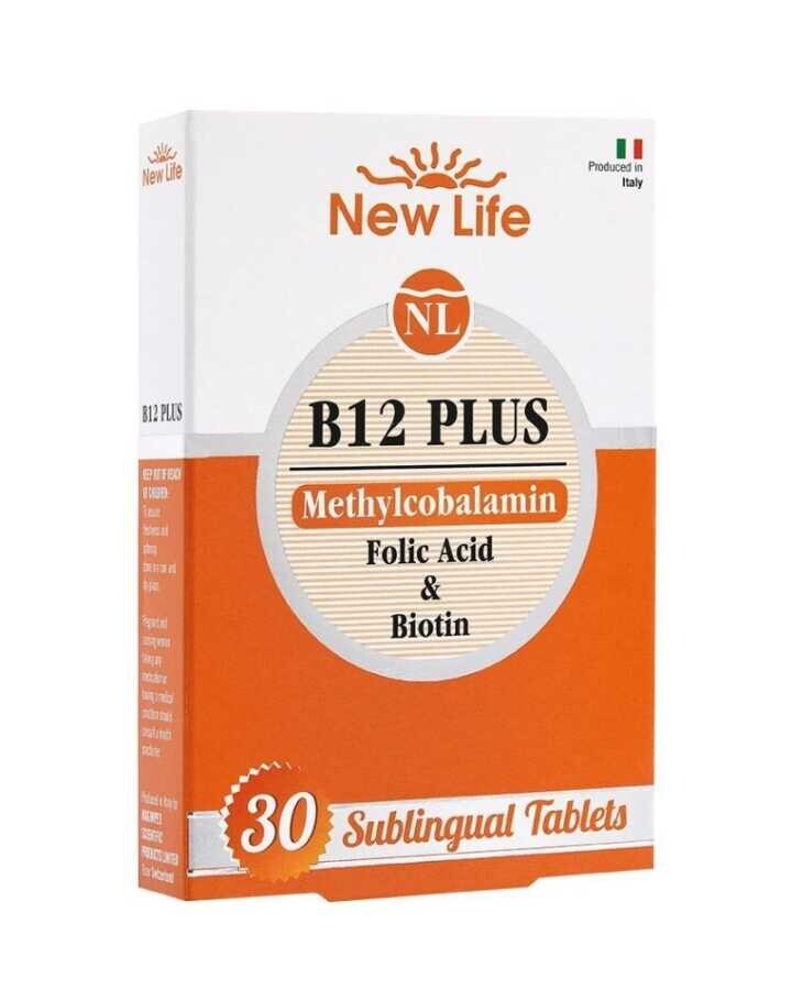 New Life B12 Plus Folik Asit ve Biotin İçeren Takviye Edici Gıda 30 Kapsül - 1