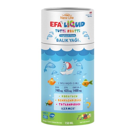 New Life Efa Liquid Balık Yağı Sıvı 150 ml - Tutti Frutti - New Life