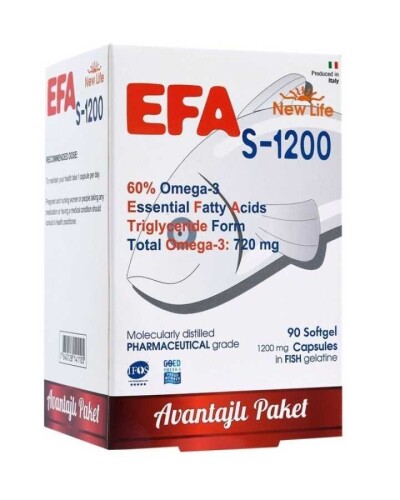 New Life Efa S-1200 Balık Yağı 90 Kapsül 