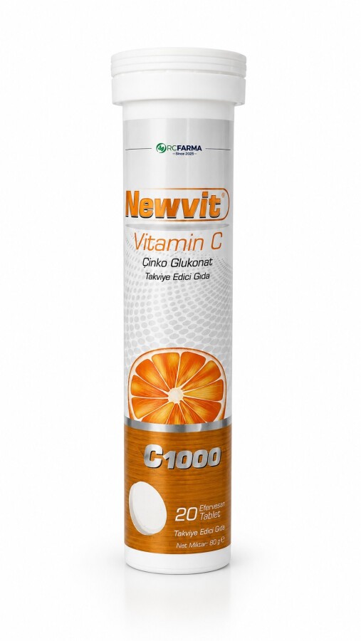 Newvit 1000 mg C Vitamini İçeren Takviye Edici Gıda 20 Tablet - 1