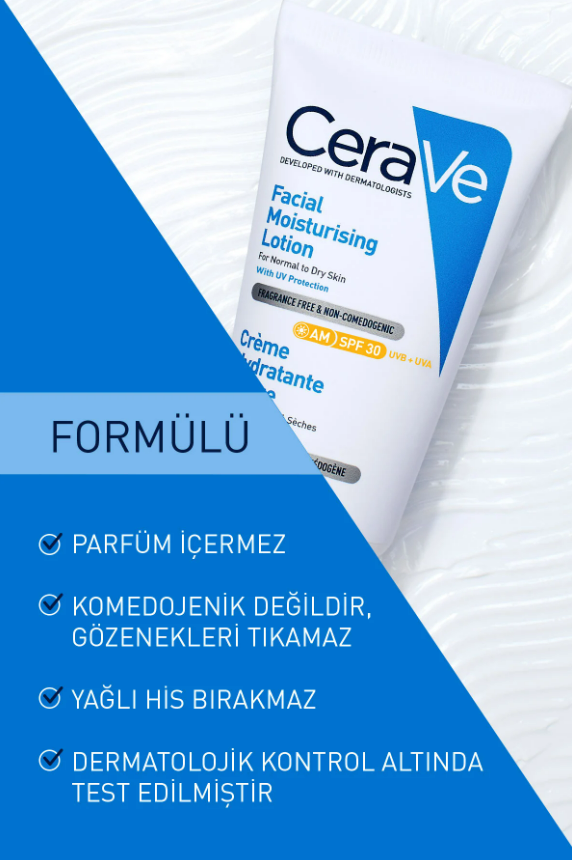 Normal ve Kuruya Dönük Ciltler İçin SPF30 Güneş Korumalı Yüz Kremi 52ml - 2