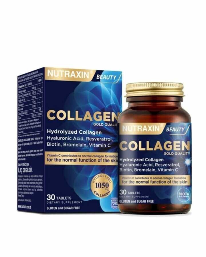 Nutraxin Beauty Collagen Gold Quality Hidrolize Kolajen Takviye Edici Gıda 30 Tablet - 1
