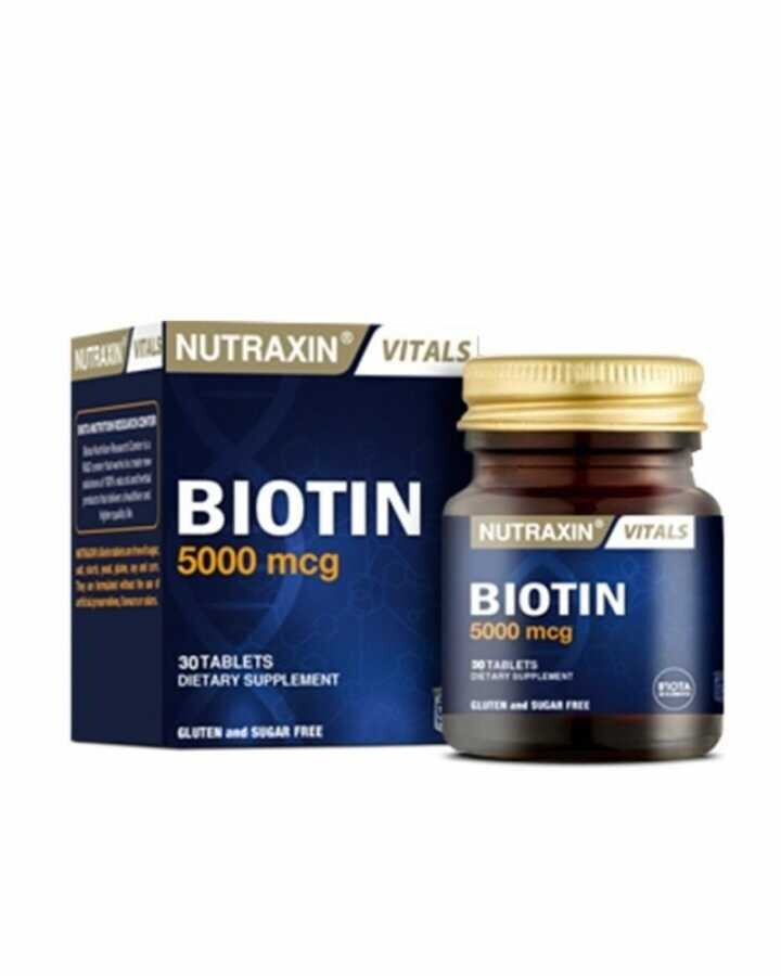 Nutraxin Biotin 5000 mcg Takviye Edici Gıda 30 Tablet - 1