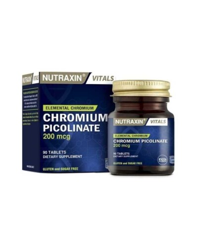 Nutraxin Chromium Picolinate Kapsül Krom İçeren Takviye Edici Gıda 200 Mg 90 Kapsül - Nutraxin