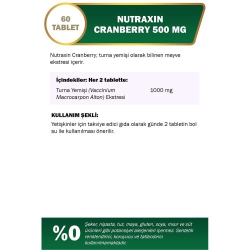 Nutraxin Cranberry 500 mg 60 Tablet - 3