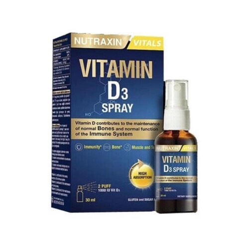 Nutraxin D3 Vitamin Sprey - Gıda Takviyesi 30 ml - Nutraxin