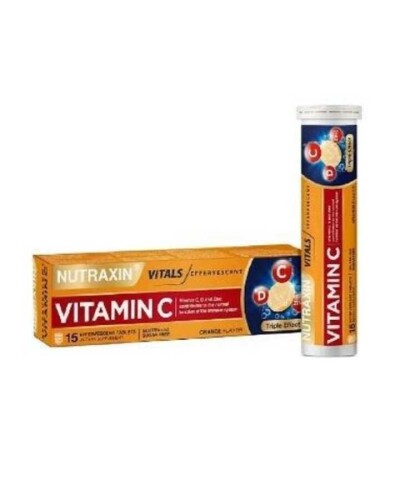 Nutraxin Efervesan Vitamin C-D-Zinc 15 Tablet - Nutraxin