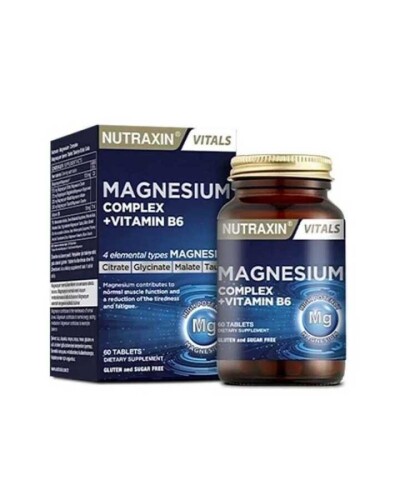 Nutraxin Magnesium Complex Vitamin B6 60 Tablet Takviye Edici Gıda 