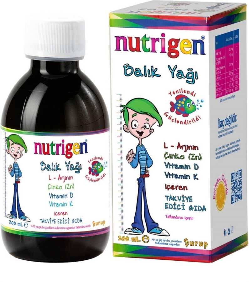 Nutrigen Portakal Aromalı Balık Yağı Şurubu 200 ml - 1