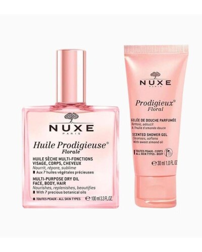 Nuxe Huile Prodigieuse Florale Çok Amaçlı Kuru Yağ 100 ml + Duş Jeli 30 ml - Nuxe