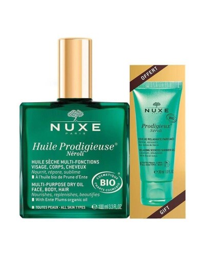 Nuxe Prodigieux Huile Neroli 100ml+ Shower Gel 30ml Set - Nuxe