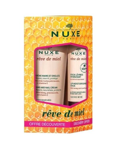 Nuxe Reve De Miel Creme Mains 30 ml + Dudak Kremi El ve Tırnak Bakım Kremi 