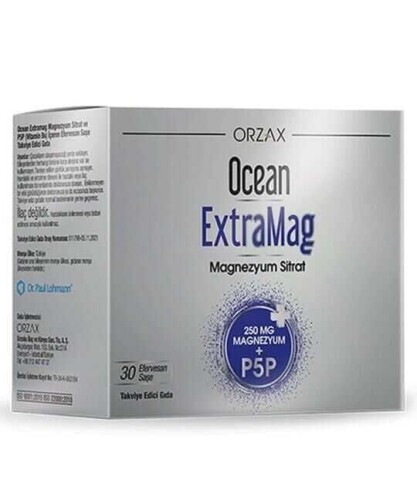 Ocean Extramag 250 Magnezyum Sitrat + P5P 30 Saşe - Orzax