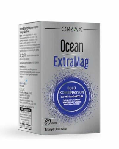 Ocean ExtraMag Üçlü Kombinasyon Takviye Edici Gıda 60 Tablet - Orzax