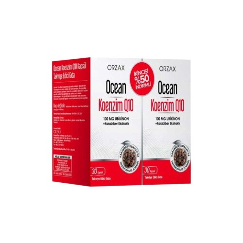Ocean Koenzim Q10 30 Kapsül 2'li Avantajlı Paket - Orzax