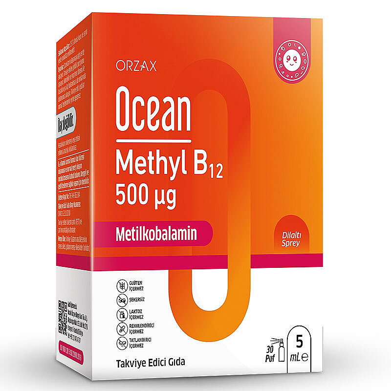 Ocean Methyl B12 Metilcobalamin 500µg 5ml Dilaltı Sprey - 1