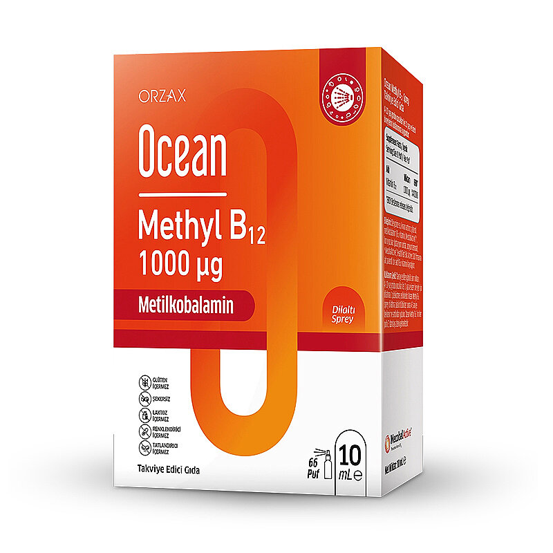 Ocean Methyl B12Metilcobalamin 1000mcg 10ml Dilaltı Sprey - 1