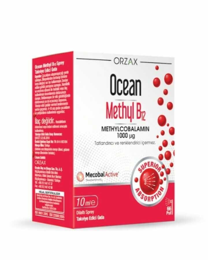 Ocean Methyl B12Metilcobalamin 1000mcg 10ml Dilaltı Sprey - 1