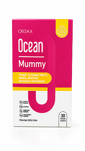 Ocean Mummy Omega 3, Vitamin Ve Mineral İçeren Takviye Edici Gıda 30 Kapsül - Orzax