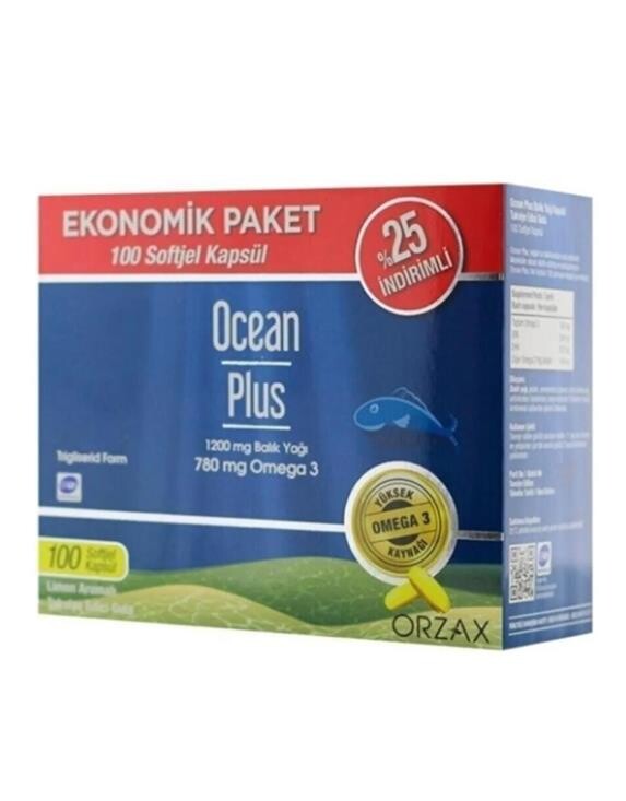 Ocean Plus Balık Yağı Kapsül Takviye Edici Gıda 1200 Mg 100 Kapsül - 1