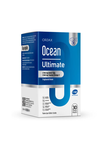 Ocean Ultimate 1200 mg Balık Yağı 1050 mg Omega3 Limon Aromalı Takviye Edici Gıda 30 Kapsül - Orzax