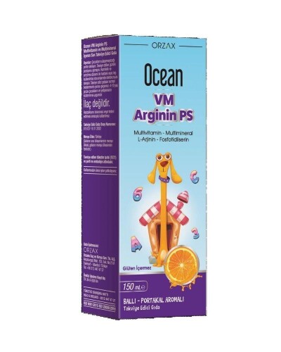 Ocean Vm Arginin Ps Multivitamin Ve Multimineral İçeren Sıvı Takviye Edici Gıda 150 Ml - Orzax