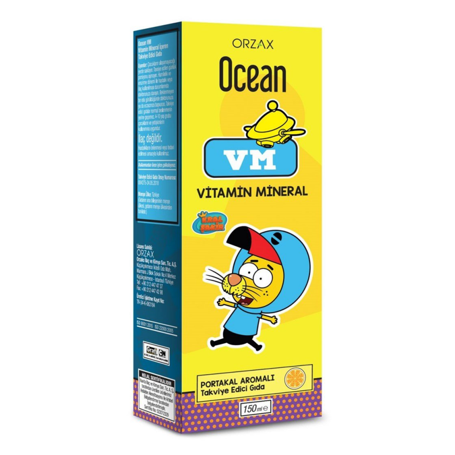 Ocean VM Vitamin Mineral Portakal Aromalı Şurup 150ml - 1