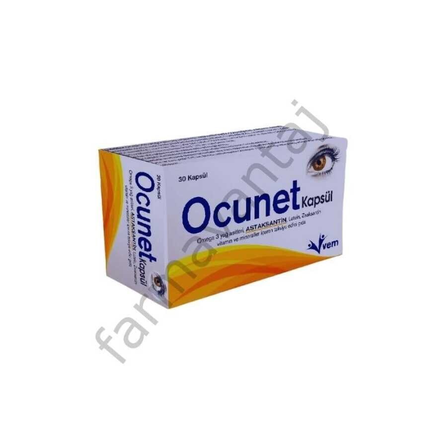 Ocunet Omega3, Astaksantin, Lutein, Zeaksantin, Vitamin ve Mineraller İçeren Takviye Edici Gıda 30 Kapsül - 1