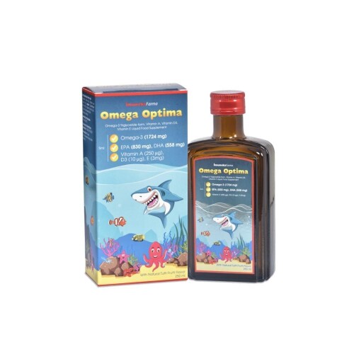 Omega Optima Omega3 Ve Multivitamin İçeren Tutti Frutti Aromalı Sıvı Takviye Edici Gıda 250ml - İmuneks Farma