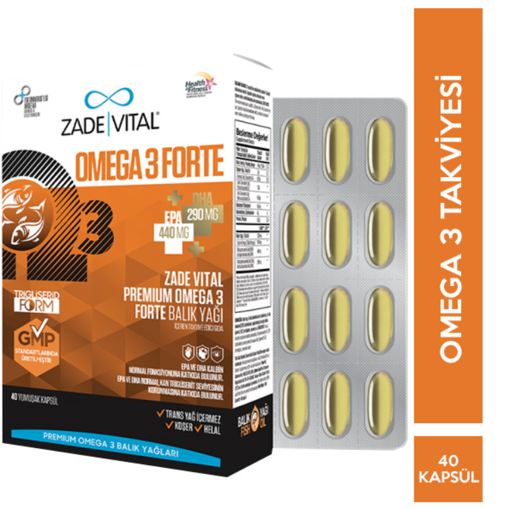 Omega3 Forte Balık Yağı İçeren Takviye Edici Gıda 40 Yumuşak Kapsül - 3