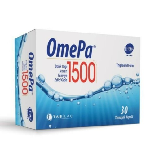 Omepa 1500 Balık Yağı İçeren Takviye Edici Gıda 30 Yumuşak Kapsül - Tab İlaç