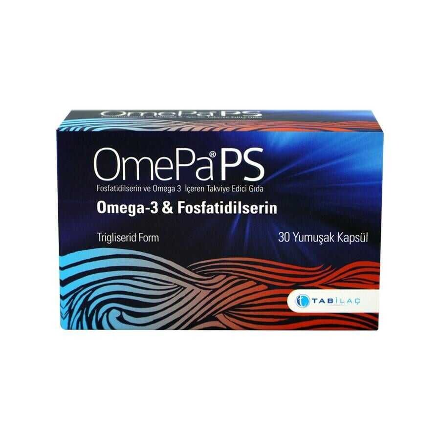 Omepa PS Omega 3 ve Fosfatidilserin İçeren Takviye Edici Gıda 30 Yumuşak Kapsül - 1