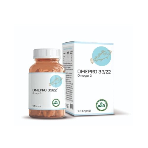 Omepro 3322 Omega3 Trigliserit Form Balık Yağı 90 Likit Kapsül - Anti 