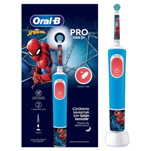 Oral B D103 Vitality Pro Spiderman Özel Seri Çocuklar İçin Şarj Edilebilir Diş Fırças - Oral-B