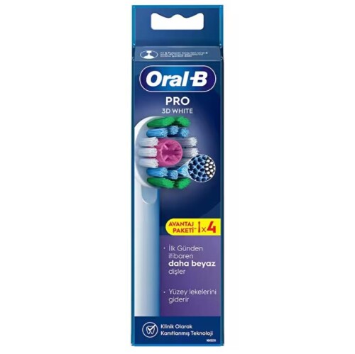 Oral-B Pro 3D White X-Filament Şarjlı Diş Fırçası Yedek Başlığı 4 Adet - Oral-B