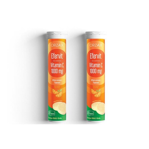 Orzax Efervit Vitamin C 1000 mg 20 Tablet x2 - 40 Tablet - Orzax