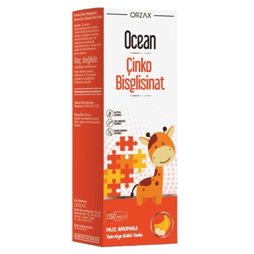 Orzax Ocean Çinko Bisglisinat 150 ml - Muz Aromalı - Orzax