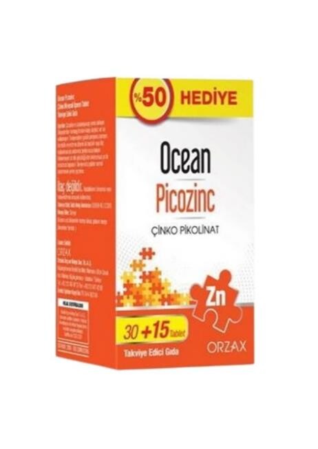 Orzax Ocean Picozinc Takviye Edici Gıda 30 + 15 Tablet - 1