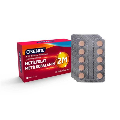 Osende 2M ODT Metilfolat ve Metilkobalamin İçeren Takviye Edici Gıda 30 Kapsül - Tab İlaç