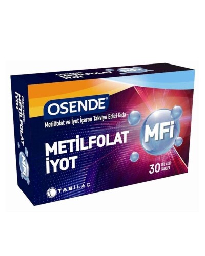 Osende Metilfolat ve İyot Tablet Takviye Edici Gıda 30 Tablet - Tab İlaç