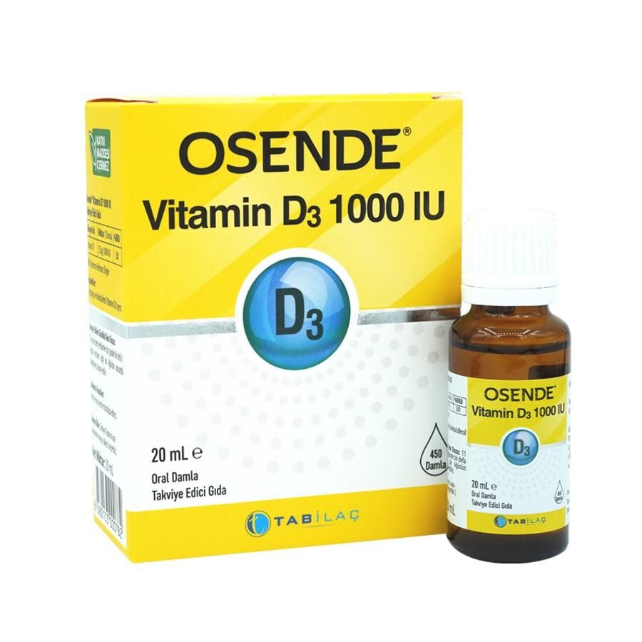 Osende Vitamin D3 1000IU Takviye Edici Gıda Damla 20ml - 1