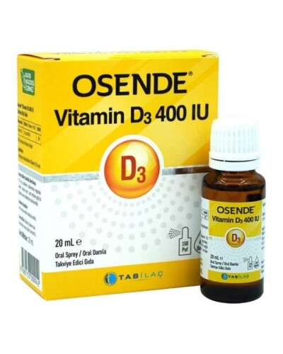 Osende Vitamin D3 400IU Takviye Edici Gıda 20ml - Tab İlaç
