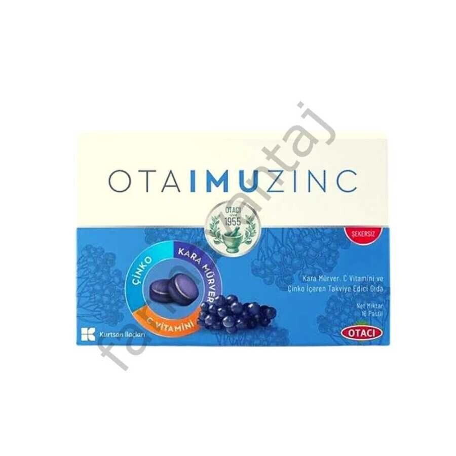 OTAIMUZINC Kara Mürver, C Vitamini Ve Çinko İçeren Takviye Edici Gıda 16 Pastil - 1